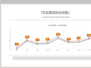 简洁两项比较PPT折线图模板