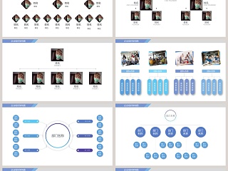 蓝色简约大气企业组织架构图