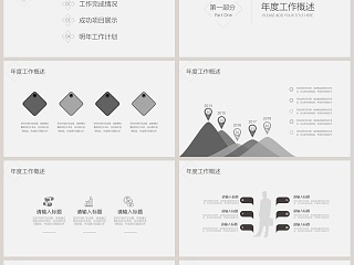 简约抽象年度总结汇报PPT模板