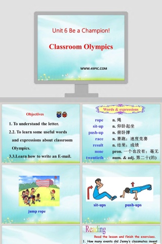 Classroom Olympics-Unit 6 Be a Champion教学ppt课件下载