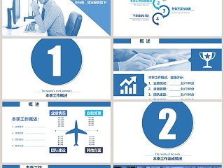 2019航空工作总结报告飞机航空PPT