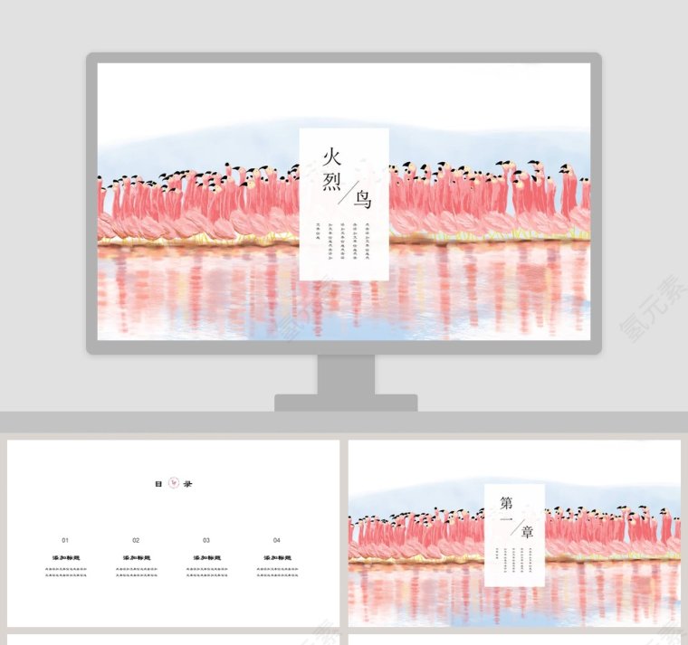 火烈鸟主题PPT第1张