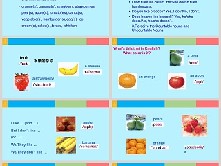 水果主题清爽英语教学课件ppt