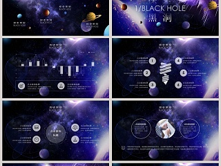 简约探索黑洞科技工作总结PPT