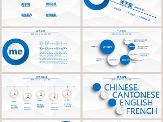 蓝色简约清新个人竞聘ppt模板