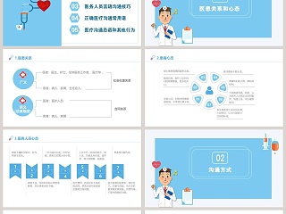 蓝色简约卡通医患沟通ppt