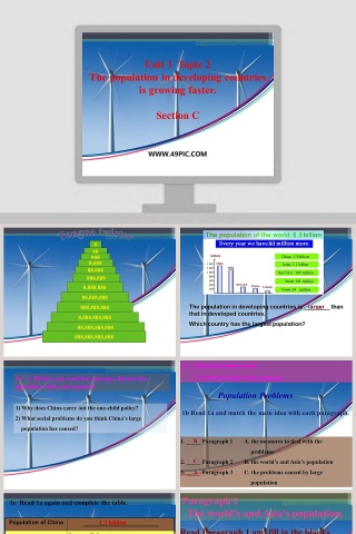 Unit 1  Topic 2-The population in developing countries is growing faster - PPT模板下载