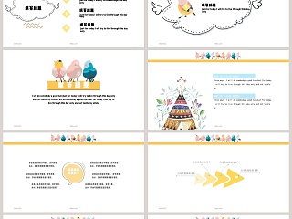 可爱卡通小鸟总结汇报通用PPT模板