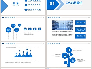 蓝色简约工作总结汇报