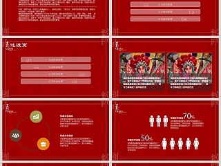 红色大气中国国粹京剧文化ppt