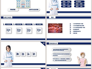 卡通护理总带教岗位竞聘竞聘PPT模板 