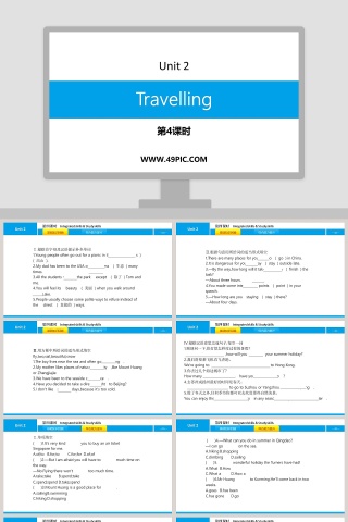 TravellingUnit 2第 - 教育培训行业PPT模板