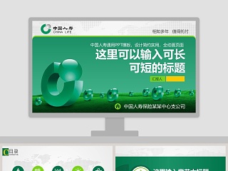 中国人寿报告通用PPT模板