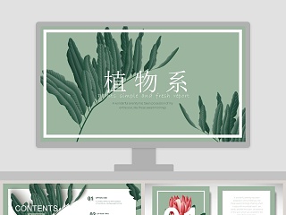 植物系文艺范工作总结PPT 