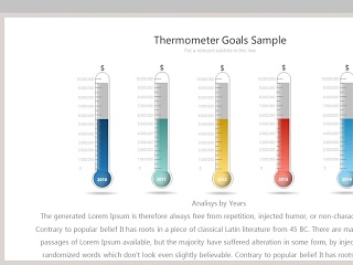 创意温度计形PPT柱形图素材