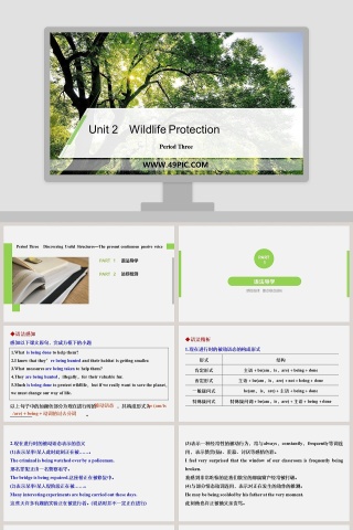  Unit 2-Wildlife Protection PPT模板: 保护野生动物下载