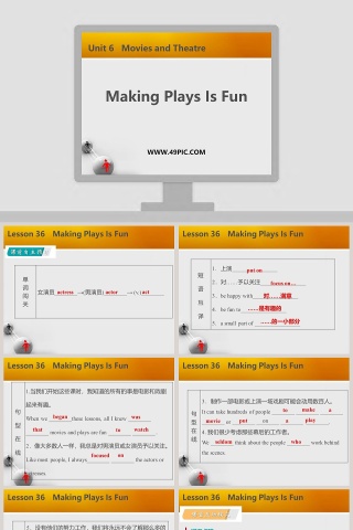 Making Plays Is Fun-Unit 6   Movies and Theatre教学ppt课件