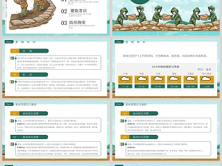 夏季防汛暴雨洪涝安全知识PPT模板