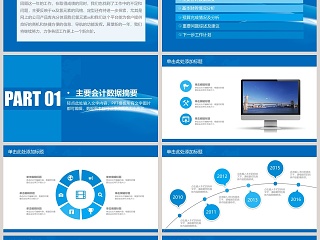 蓝色财务总结报告ppt