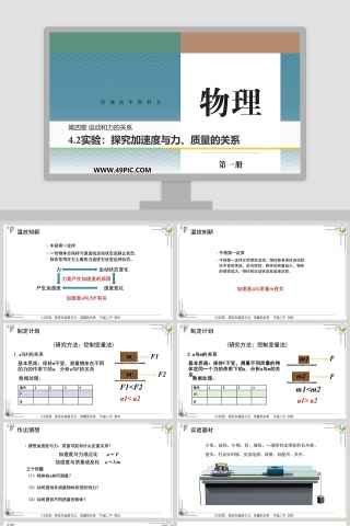 实验探究加速度与力质量的关系-第四章 运动和力的关系教学ppt课件