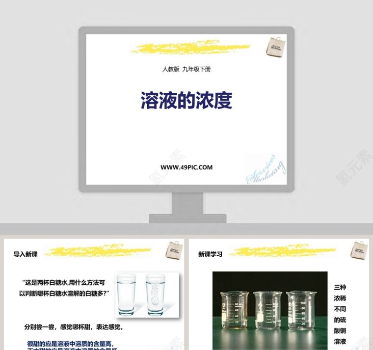 人教版  九年级下册-溶液的浓度教学ppt课件第1张