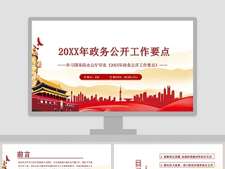 2019政务公开工作要点学习解读PPT模板