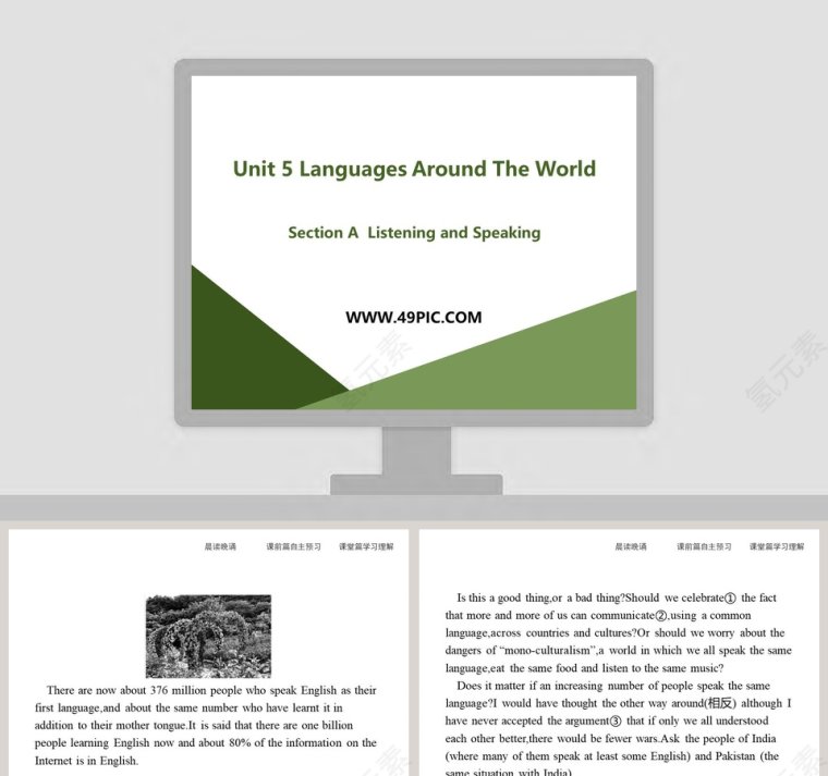 Unit 5 Languages Around The World-Section A  Listening and Speaking教学ppt课件第1张