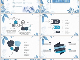 清新职场述职报告PPT模板