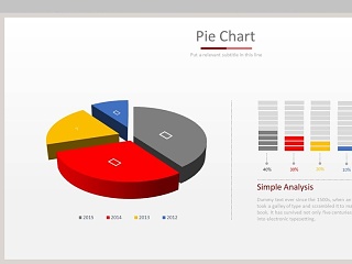立体分离式PPT饼状图模板