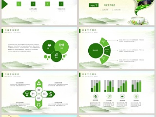 绿色大气中国风茶文化茶叶产品介绍PPT