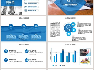 蓝色2019财务总结报告ppt