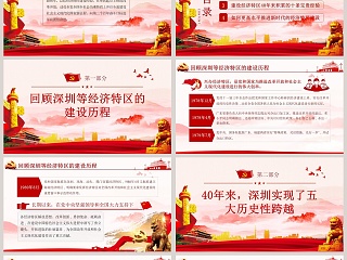 深圳经济特区建立40周年庆祝大会讲话精神学习解读PPT模板