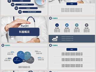 写实风格医疗机构科室介绍PPT模版