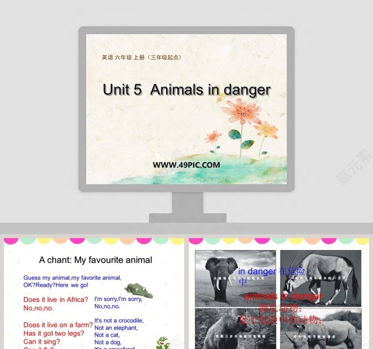 Unit 5  Animals in danger-英语 六年级 上册三年级起点教学ppt课件第1张