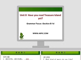 Unit 8  Have you read Treasure Island yet-Grammar Focus Section B 1d教学ppt课件