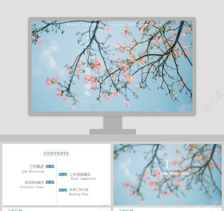 工作总结汇报PPT模板 第1张