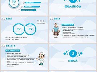 蓝色简约医患沟通技巧ppt