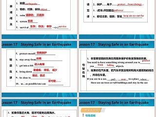 Staying Safe in an Earthquake-Unit 3  Safety教学ppt课件