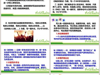 R七年级下册写作 写出人物的精神 PPT模板设计