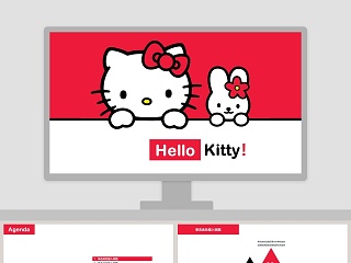 hello Kitty可爱kitty猫PPT模板