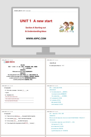 UNIT 1  A new start-Section A Starting out教学ppt课件