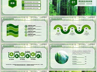 绿色环保森林植树节ppt模板