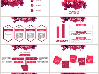 水墨红色述职报告PPT