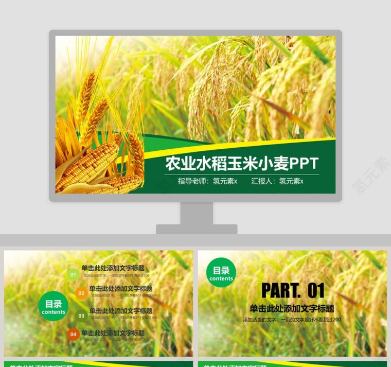 农业水稻玉米小麦农业招商农产品宣传PPT模板第1张