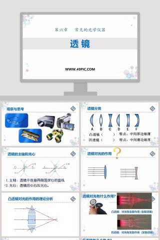 透 镜-第六章   常见的光学仪器教学ppt课件下载