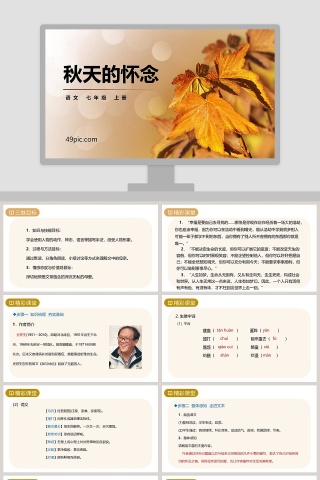 课文解析七年级语文上册秋天的怀念语文课件PPT