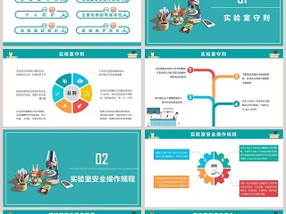 蓝色清新实验室安全培训PPT模板