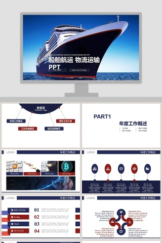 船舶航运物流运输PPT交通工具PPT