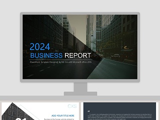 简约商务商业报告PPT模板