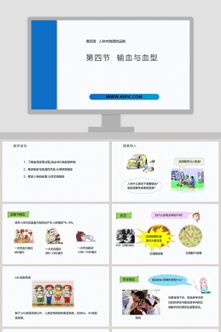第四节  输血与血型-第四章   人体内物质的运输教学ppt课件